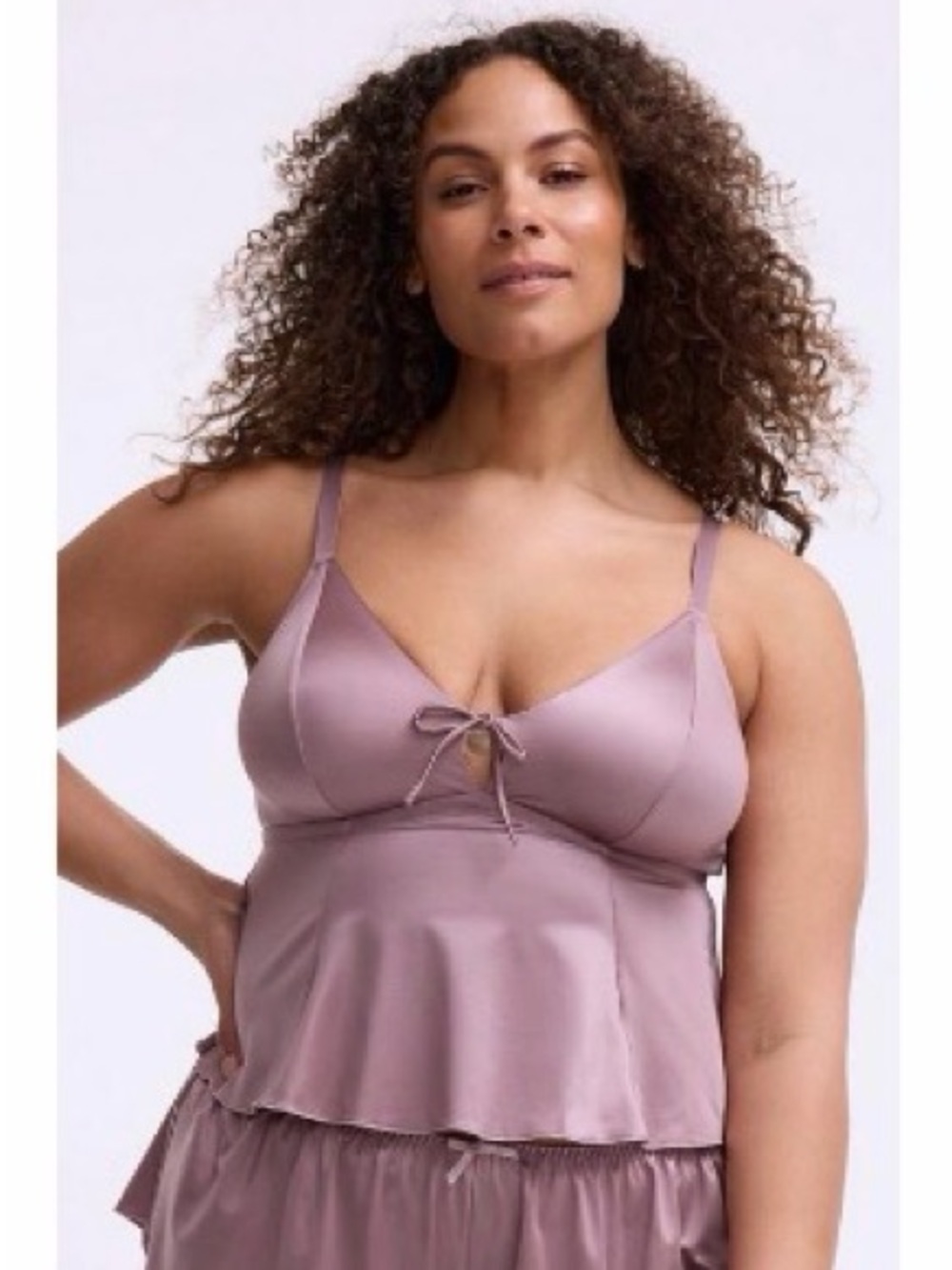 torrid Shine Wire Free Flounce Lingerie Sleep Top